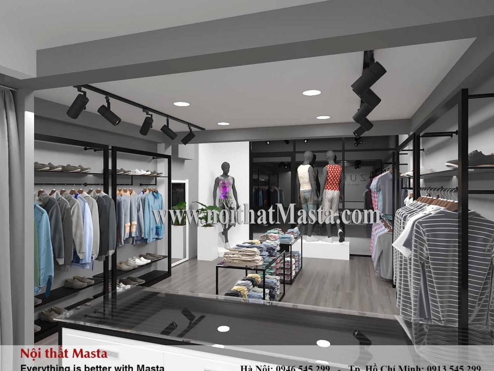 thiet ke shop quan ao nam